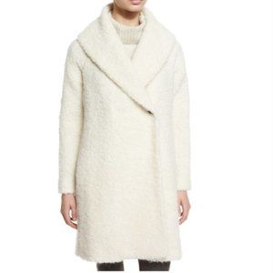 Vince Fuzzy Knit Boucle Teddy Cream Coat XXS